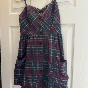 Urban Outfitters Plaid Dress with Button Front